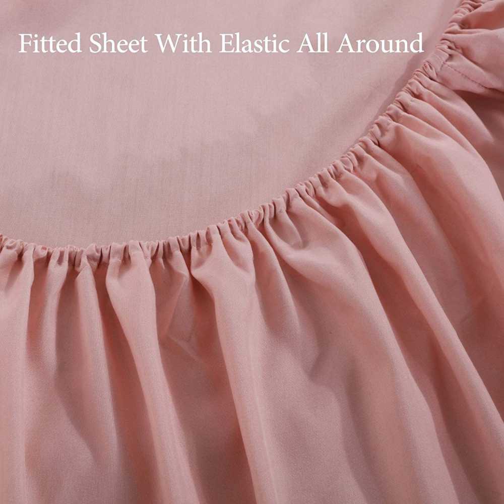 Rich Cotton Fitted Sheet with Pillow covers - Pink