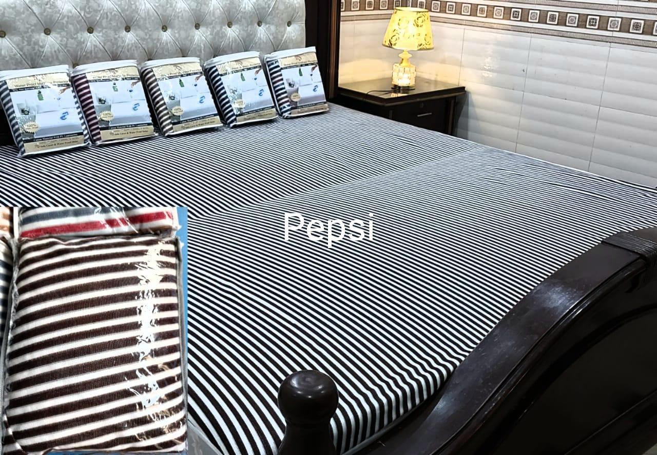 Terry stripe waterproof mattress cover pepsi