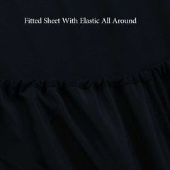Rich Cotton Fitted Sheet with Pillow covers - Black