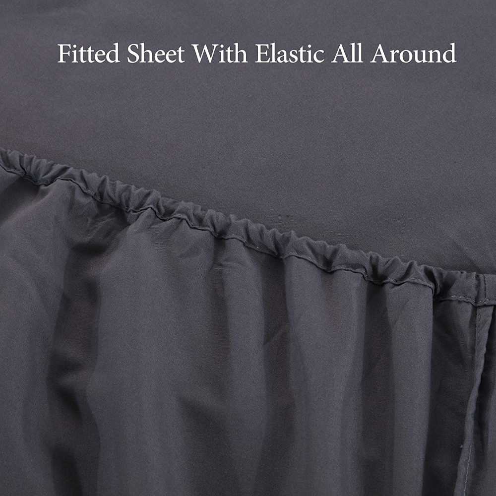 Rich Cotton Fitted Sheet with Pillow covers - Charcoal Grey