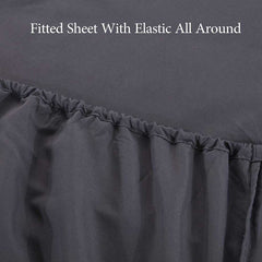 Rich Cotton Fitted Sheet with Pillow covers - Charcoal Grey